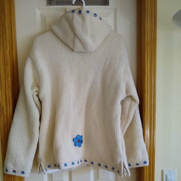 vintage y2k Laundromat wool sweater jacket with hood NWT - Picture 2 of 12